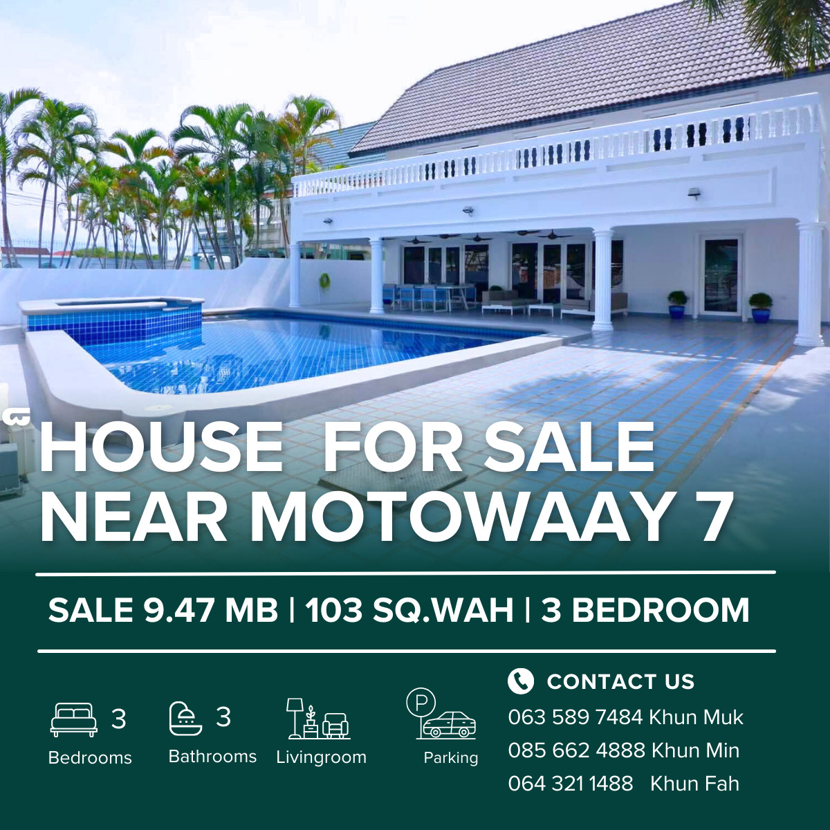 🔥 Private Pool House for Sale in Nongprue, Pattaya | 103 Sq.wah | 3 Bedrooms | 9.47 MB 🔥