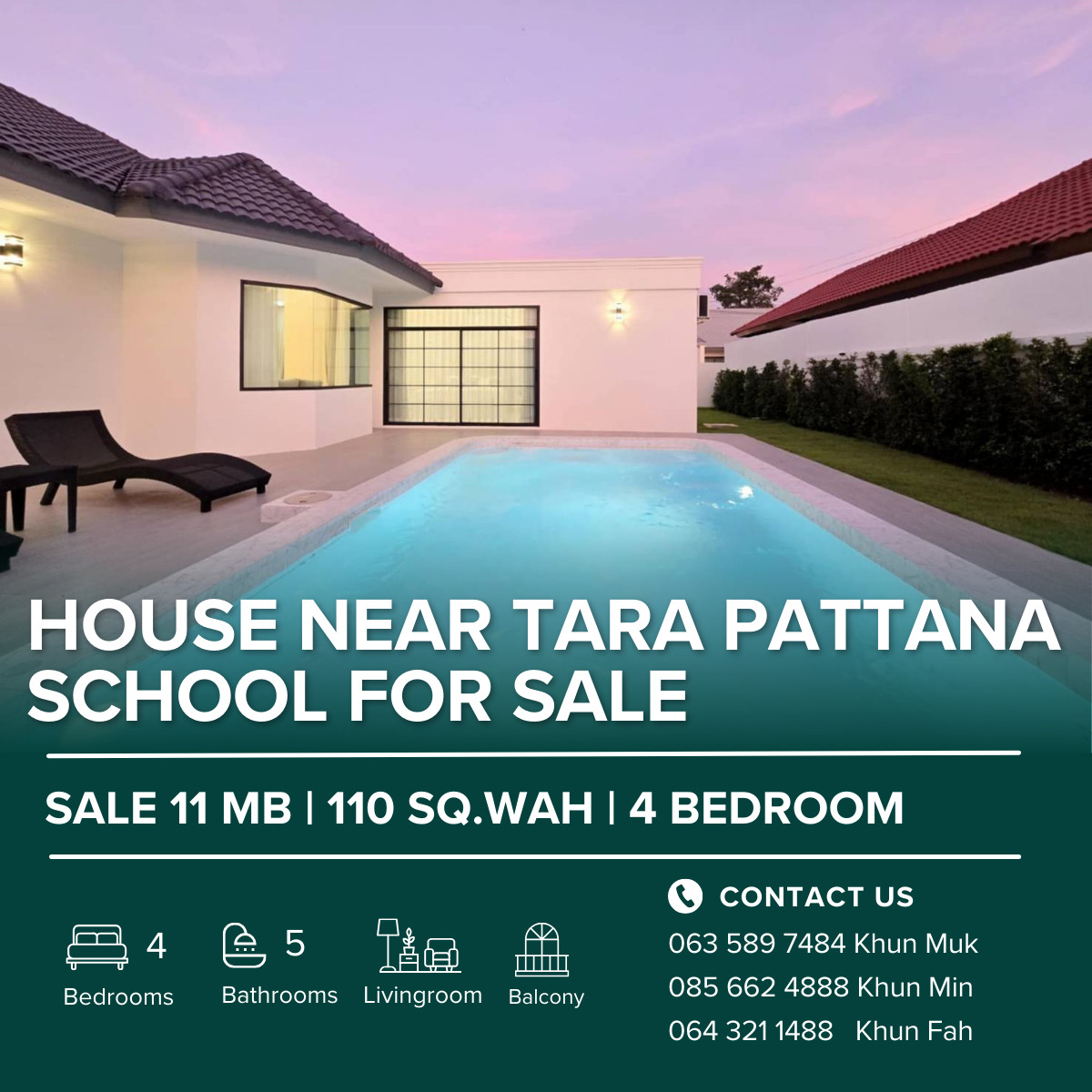🔥 Spacious 4 Bedroom House for Sale in Pattaya | 110 Sq.Wah | Near Tara Pattana & Phoenix | Only 11 MB 🔥