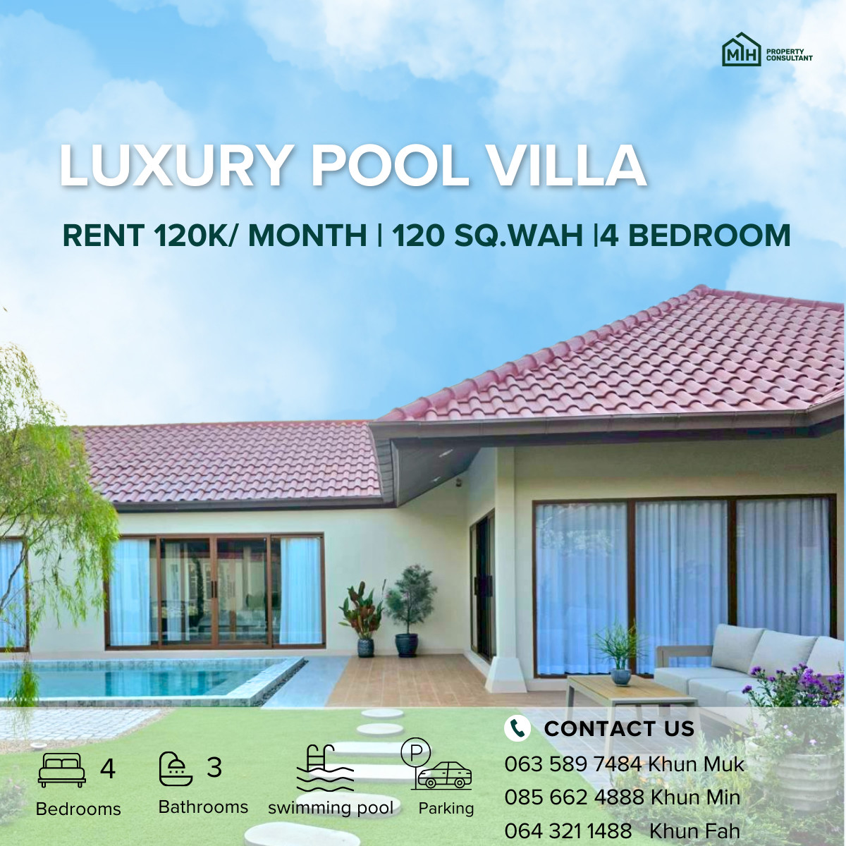 🔥 Luxury Pool Villa for Rent in Huay Yai | Balina 3 | 4 Bedrooms | Private Pool | 120,000 THB/Month 🔥